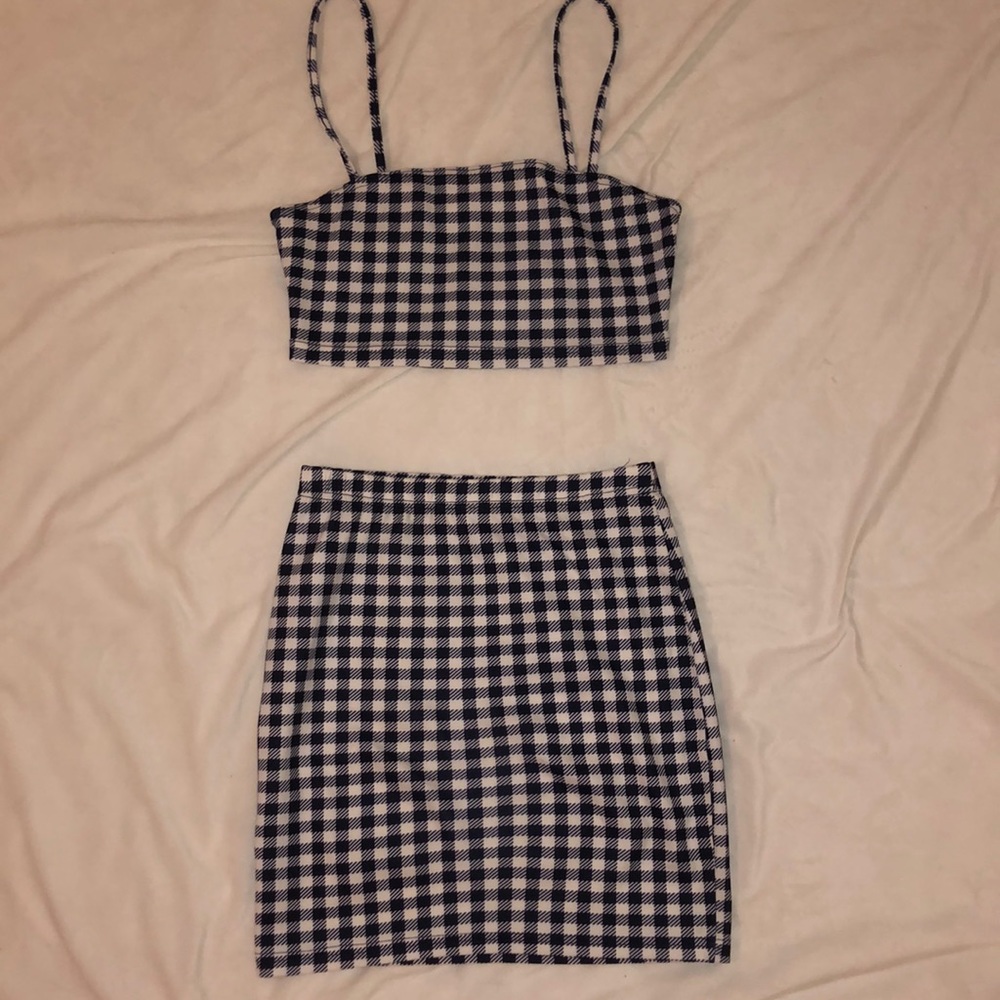 two piece checkered set
